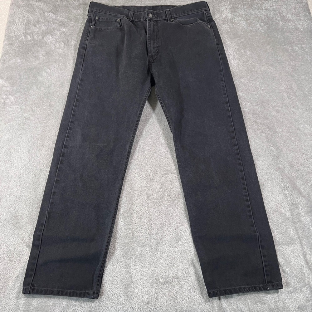 Levis Jeans Mens 38x32‎ (Measures 38x30) Black 505 Regular Fit Denim